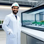 Home 17 폐기물처리사 자격증 대비 전략 - **Prompt: "A confident young Arab professional, male or female, wearing a crisp, modest white lab co...