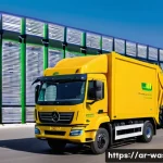 Home 14 폐기물처리 공정 프로세스 단계별 분석 - **Urban Waste Collection and Smart Sorting Facility**
A wide-angle, dynamic street-level view of...